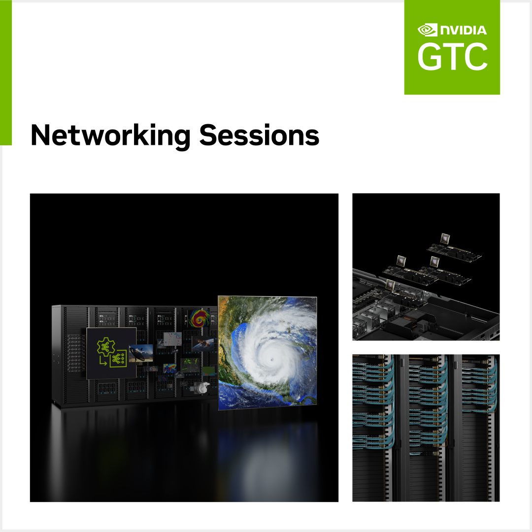 NVIDIANetworkng's tweet image. Dive into accelerated networking for #AI at NVIDIA GTC. ➡️ nvda.ws/3ECFHWj

Browse these sessions on the latest network fabric innovations for model training, inference, and RAG. 

#NetworkingforAI #GTC25