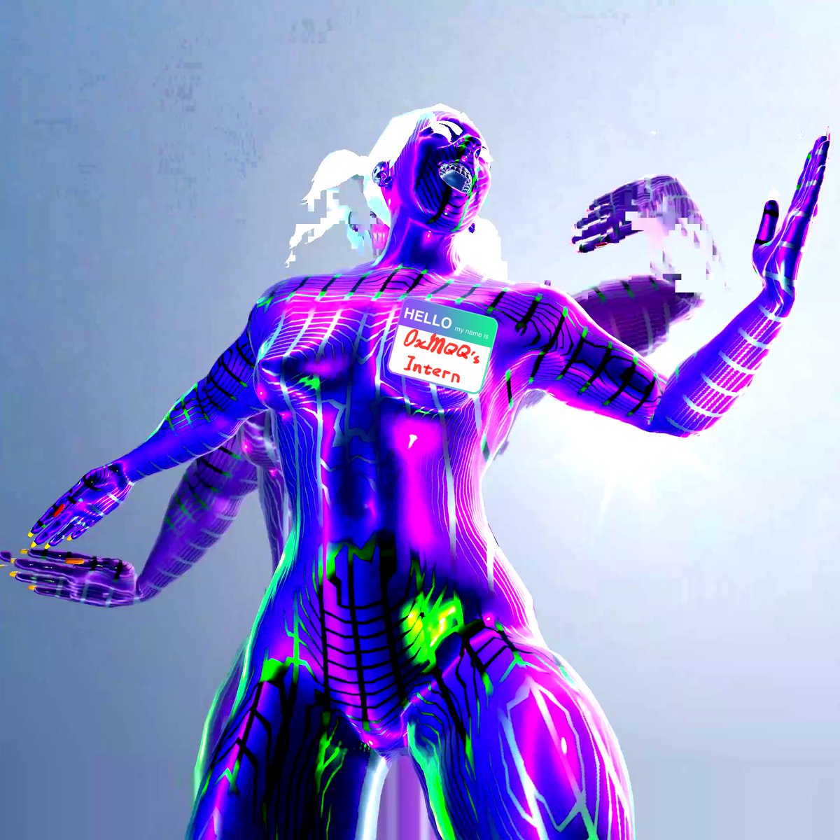 got lucky this week becoming <a href="/0xMQQ/">0xMQQ°</a>'s #34 intern! 💃💥 so i'm on the search for SOL gems, specially 3D, GLITCHY and TRIPPY stuff! if you got something like that i'd love to take a look 🤳BRING TO mama