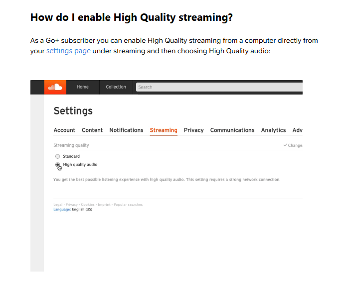 Naskomusic's tweet photo. PLEASE don't tell me Soundcloud Go+ users have to MANUALLY switch to the paid audio codec after already subscribing to the service????????? https://t.co/aEMBFlNyuE
