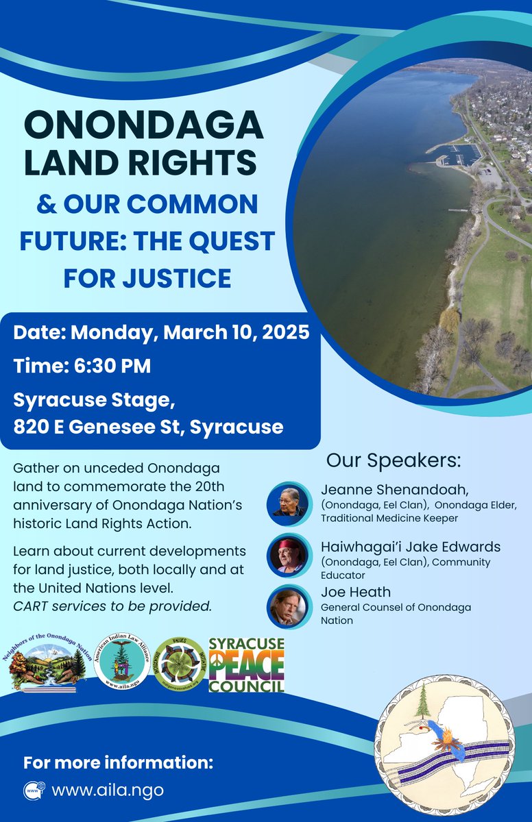 Onondaga Land Rights &amp; Our Common Future: The Quest For Justice - American Indian Law Alliance aila.ngo/onondaga-land-…