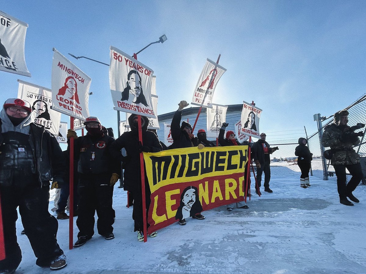 Leonard Peltier has made it to North Dakota! The temperatures are bitter cold today, but our hearts and spirits are on FIRE for our Elder and Leksi (Uncle) Leonard. ❤️‍🔥

Read our press release for more about Leonard's welcome home event tomorrow ndnco.cc/lphomepr