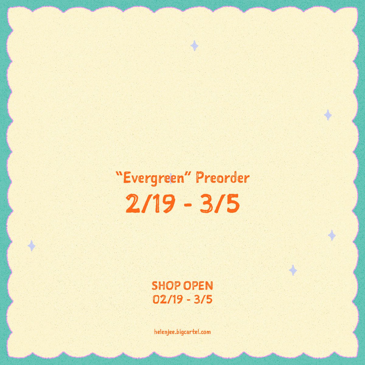 helenjeeeee's tweet image. Hi everyone! Apologies for keeping you waiting for so long, my online shop will open on 2/19 12am EST (2/18 9pm PST)💖
*Please note that the shop and the pre-order for “Evergreen” will be both closed on 3/5.
*US shipping ONLY!!
helenjee.bigcartel.com