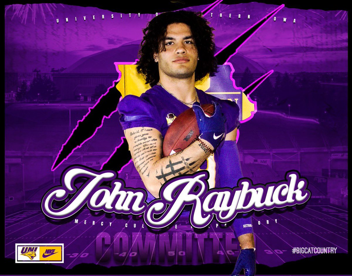 John Raybuck (@john_raybuck) on Twitter photo Extremely grateful to announce to my commitment to play D1 football for <a href="/UNIFootball/">UNI Football</a> ! Thank you lord Jesus for guiding my path and thank you to <a href="/coachseanriley/">Coach Sean Riley PhD (c)</a> for the continued support throughout my high school career. Let’s work <a href="/tstepsis/">Todd Stepsis</a> <a href="/Coach_McCourt/">Michael McCourt</a> #AGTG Extremely grateful to announce to my commitment to play D1 football for <a href="/UNIFootball/">UNI Football</a> ! Thank you lord Jesus for guiding my path and thank you to <a href="/coachseanriley/">Coach Sean Riley PhD (c)</a> for the continued support throughout my high school career. Let’s work <a href="/tstepsis/">Todd Stepsis</a> <a href="/Coach_McCourt/">Michael McCourt</a> #AGTG