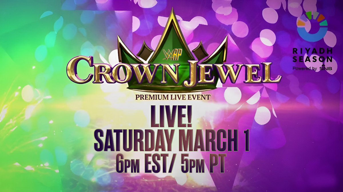 WWERPMedia's tweet photo. #WWERP UNIVERSE!

🚨GET READY🚨

#WWERP will be presenting their annual premium live event #CrownJewel👑 in Riyadh, Saudi Arabia at the Mohammed Abdo Arena March 1st.

Tickets Available Now! https://t.co/vFztbaI5kT