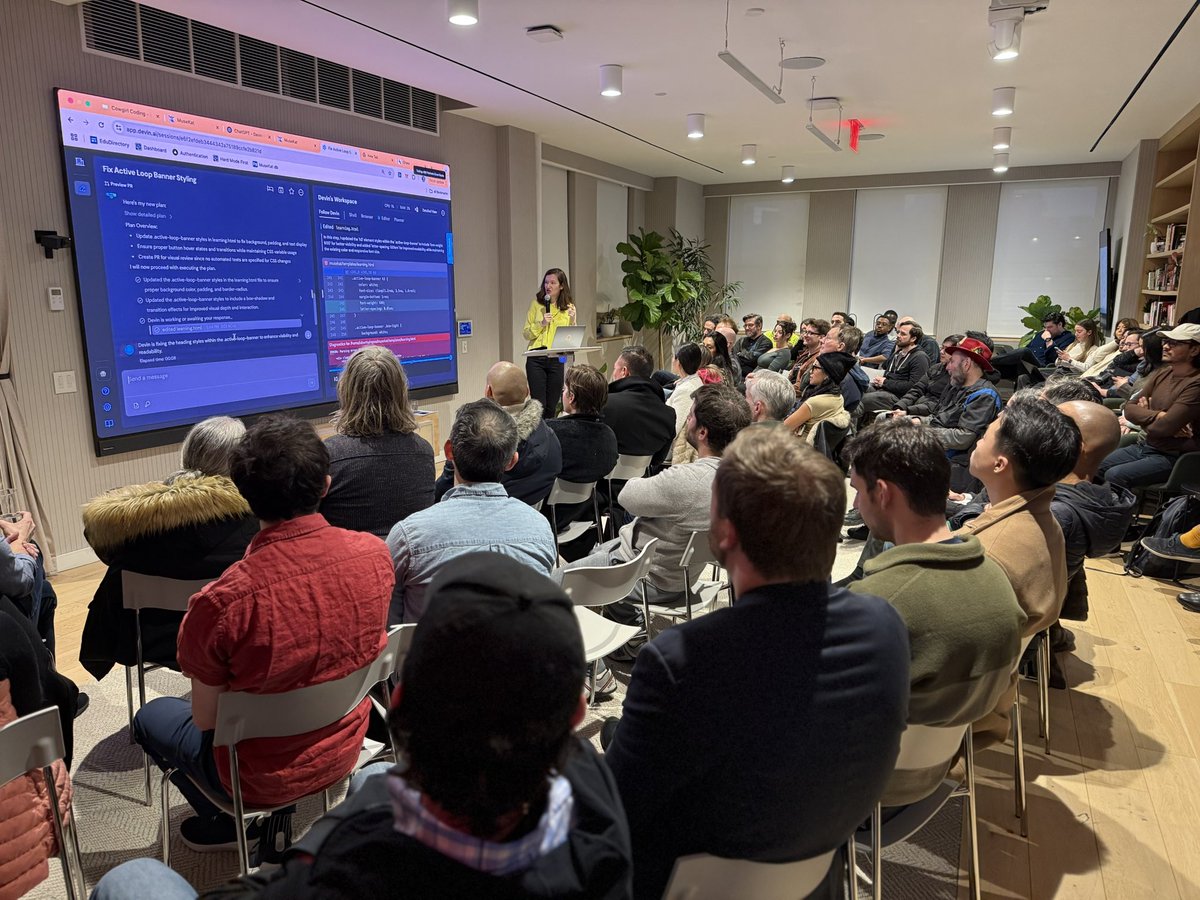 Impressive live debugging session and talk from <a href="/bethanymarz/">Bethany Crystal</a> at the <a href="/tributelabsxyz/">Tribute Labs</a> AI Engineering Meetup hosted at <a href="/usv/">USV</a>