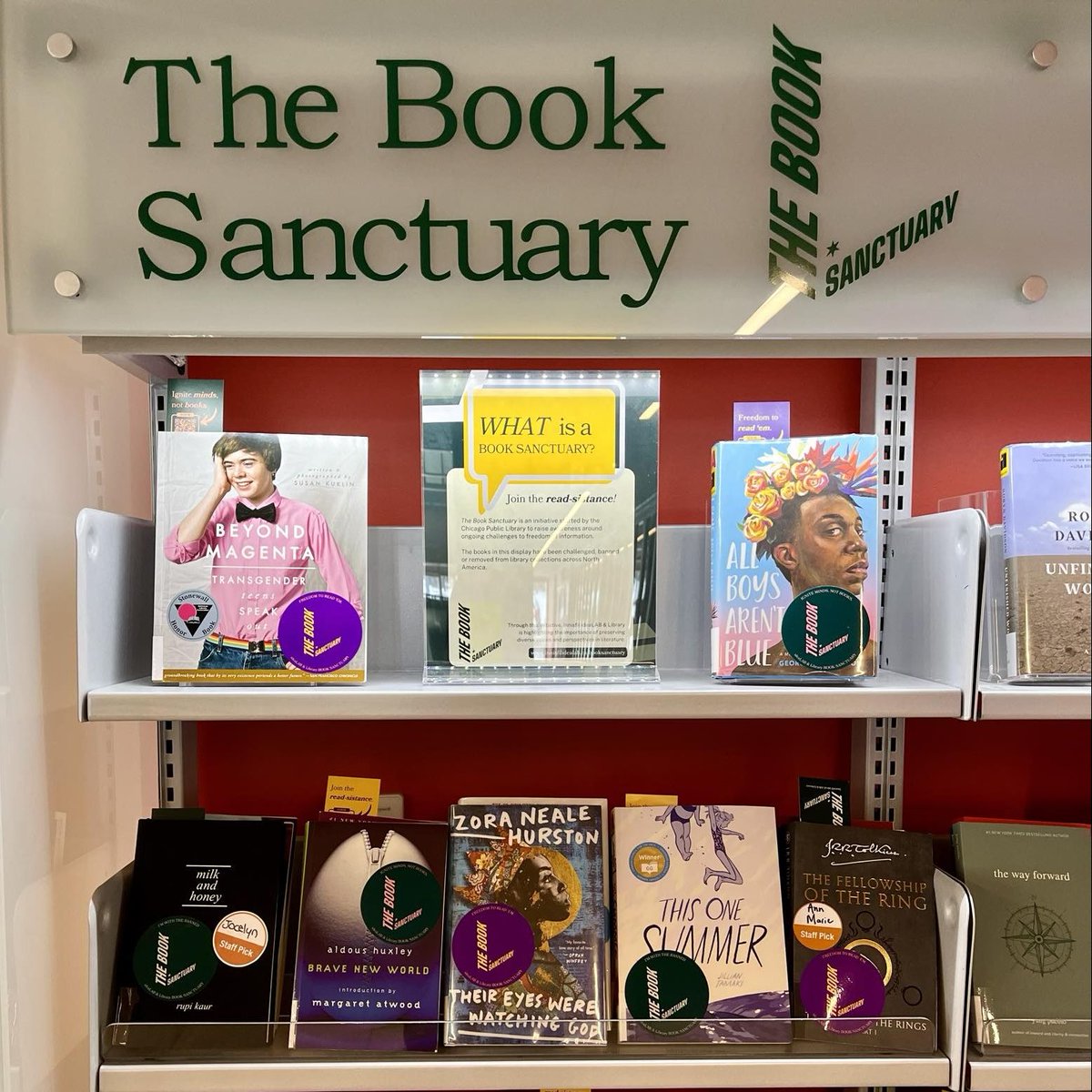 A Book Sanctuary is a space that actively protects the freedom to read by providing access to endangered books.

We have a selection of over 50 books that have been challenged, censored, or removed from public libraries or schools in North America.

innisfilidealab.ca/book-sanctuary/