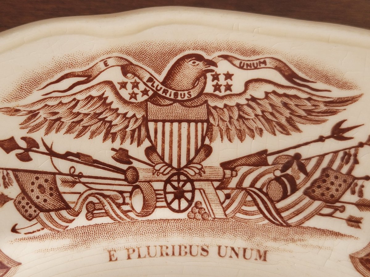 GoodFindStores's tweet image. This is part of a transferware border on a collectable plate. Cool, right? Resale is history. Resale is art.