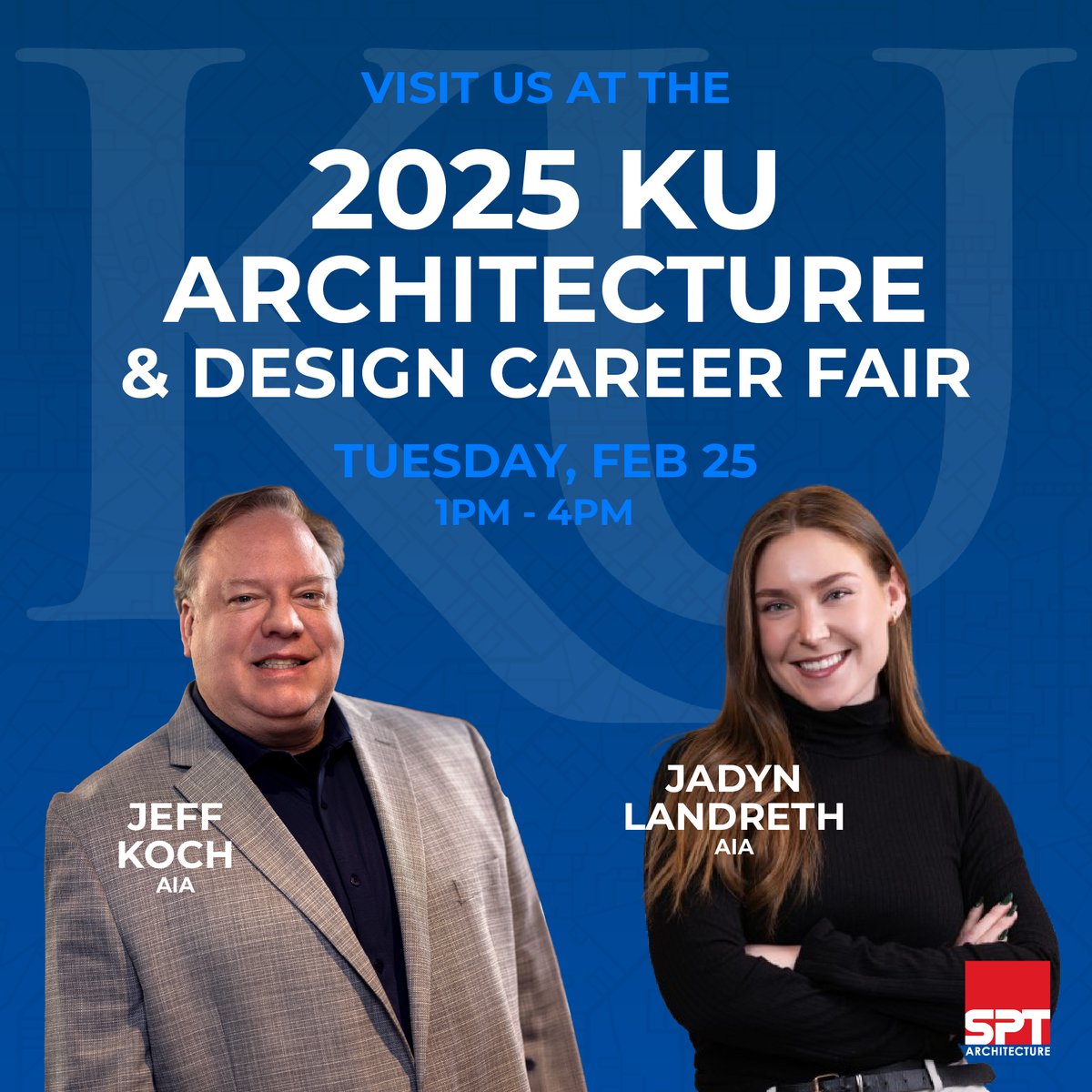 📢 Attention <a href="/ArcD_KU/">KU Architecture & Design</a> Students! 📢

Jeff Koch &amp; Jadyn Landreth will be at the 2025 Career Fair on Feb. 25 from 1-4 PM! Stop by Booth 71 at the Kansas Union to learn about internships and career opportunities at our downtown Wichita firm!

More info at calendar.ku.edu/event/2025-arc….