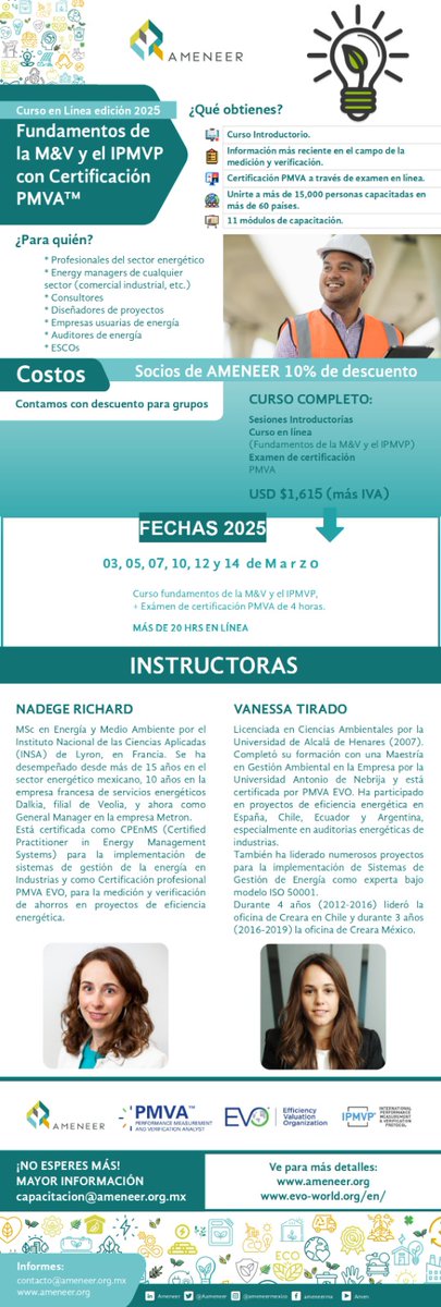 Comunidad Industria (@com_industria) on Twitter photo 🙋♀️🙋♂️Recomendamos el curso en línea de "📜Fundamentos de la Medición & Verificación (M&V) y el Protocolo Internacional de Medición📐y Verificación ✅del Desempeño (#IPMVP) con Certificación profesional de Analista en Medición y Verificación del Desempeño📊 (#PMVA)" de 🟠<a href="/AAmeneer/">Asociación de Empresas de Eficiencia Energética AC</a> 🙋♀️🙋♂️Recomendamos el curso en línea de "📜Fundamentos de la Medición & Verificación (M&V) y el Protocolo Internacional de Medición📐y Verificación ✅del Desempeño (#IPMVP) con Certificación profesional de Analista en Medición y Verificación del Desempeño📊 (#PMVA)" de 🟠<a href="/AAmeneer/">Asociación de Empresas de Eficiencia Energética AC</a>