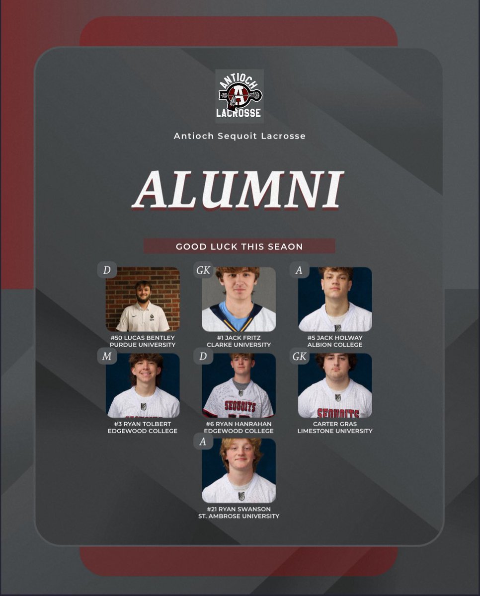 SequoitsLax's tweet image. Good luck to our alumni this lacrosse season! 
#onceasequoitalwaysasequoit