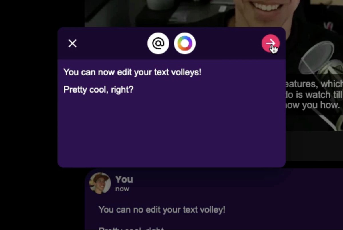 volley_app's tweet photo. Did you know you edit a text Volley after it has been sent?

Here's How:
Tap the (...) to launch the action menu
Select "Edit"
Make your changes
Press send
Breathe a sigh of relief... crisis averted ? https://t.co/XXyD9YmAFy