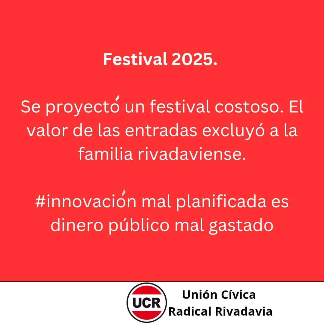 El Festival "Rivadavia Canta al País" siempre ha sido un espacio de encuentro para las familias rivadavienses. Sin embargo, este año, el alto costo de las entradas limitó el acceso de muchos vecinos, convirtiendo un evento tradicional en un lujo inaccesible.
