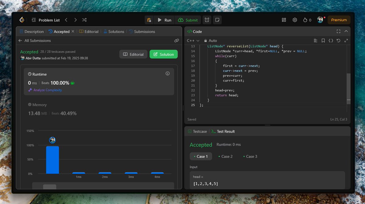DuttaAbir390's tweet image. Problem: Reverse LinkedList
#leetcode #ccoding