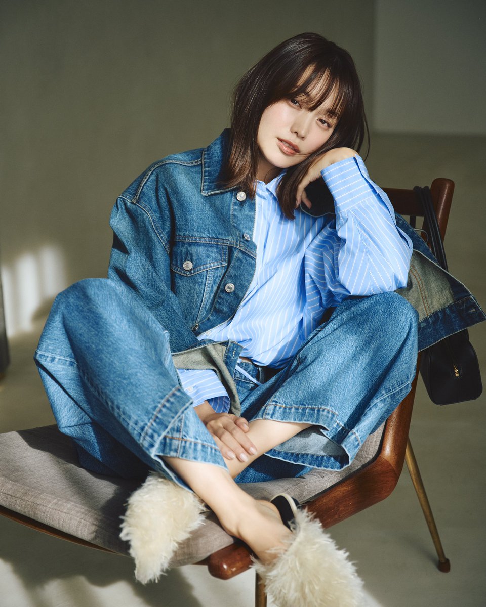 New Arrival - ワイドスリーブクロップドデニムジャケット ¥13,200