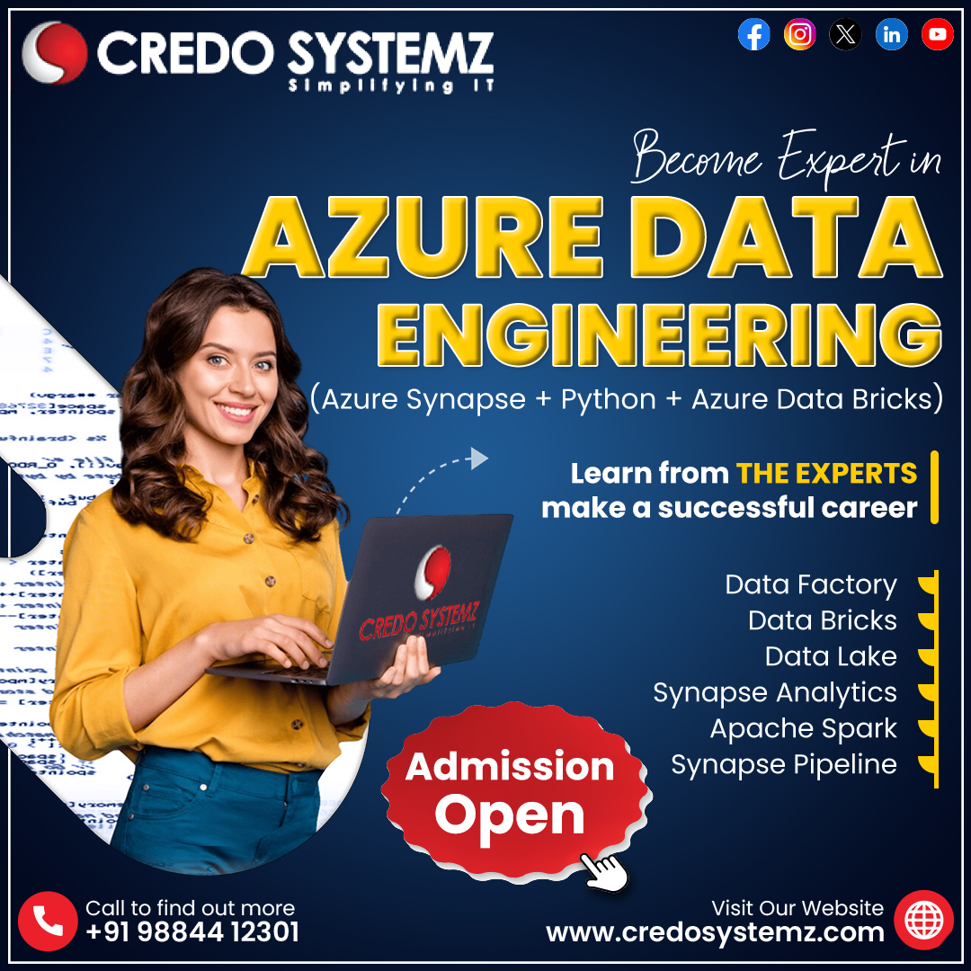 credosystemz's tweet image. 🚀 Become an Expert in Azure Data Engineering! 🌟
🎯 Admissions Open! Start your journey to success today!
📞 Call Now: +91 98844 12301
🌐 Visit: credosystemz.com
#azuredataengineering #azuretraining #dataengineering #azurecertification #databricks #python #azurecloud