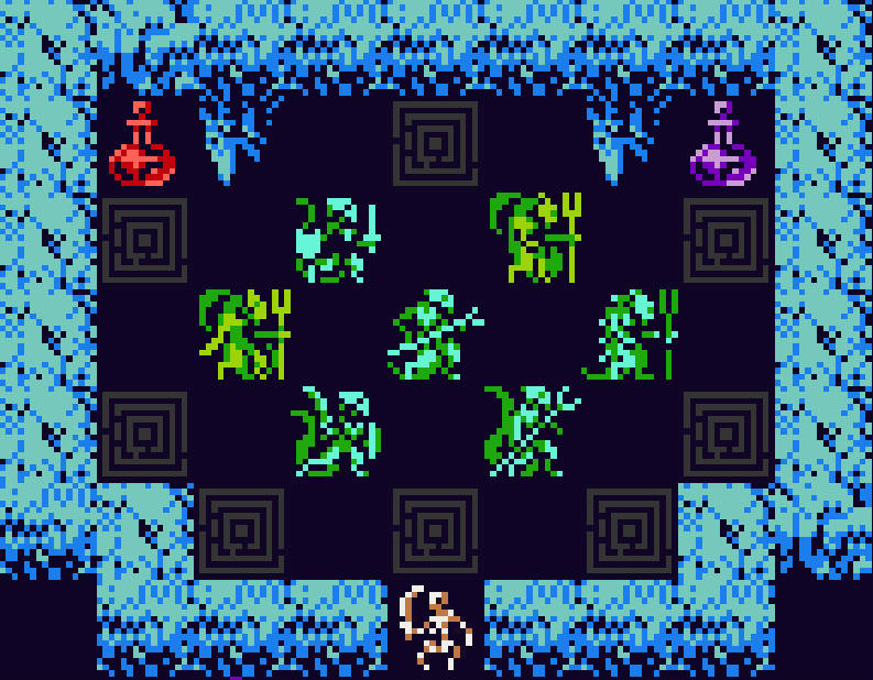 some of the new lizard people with forked spears.