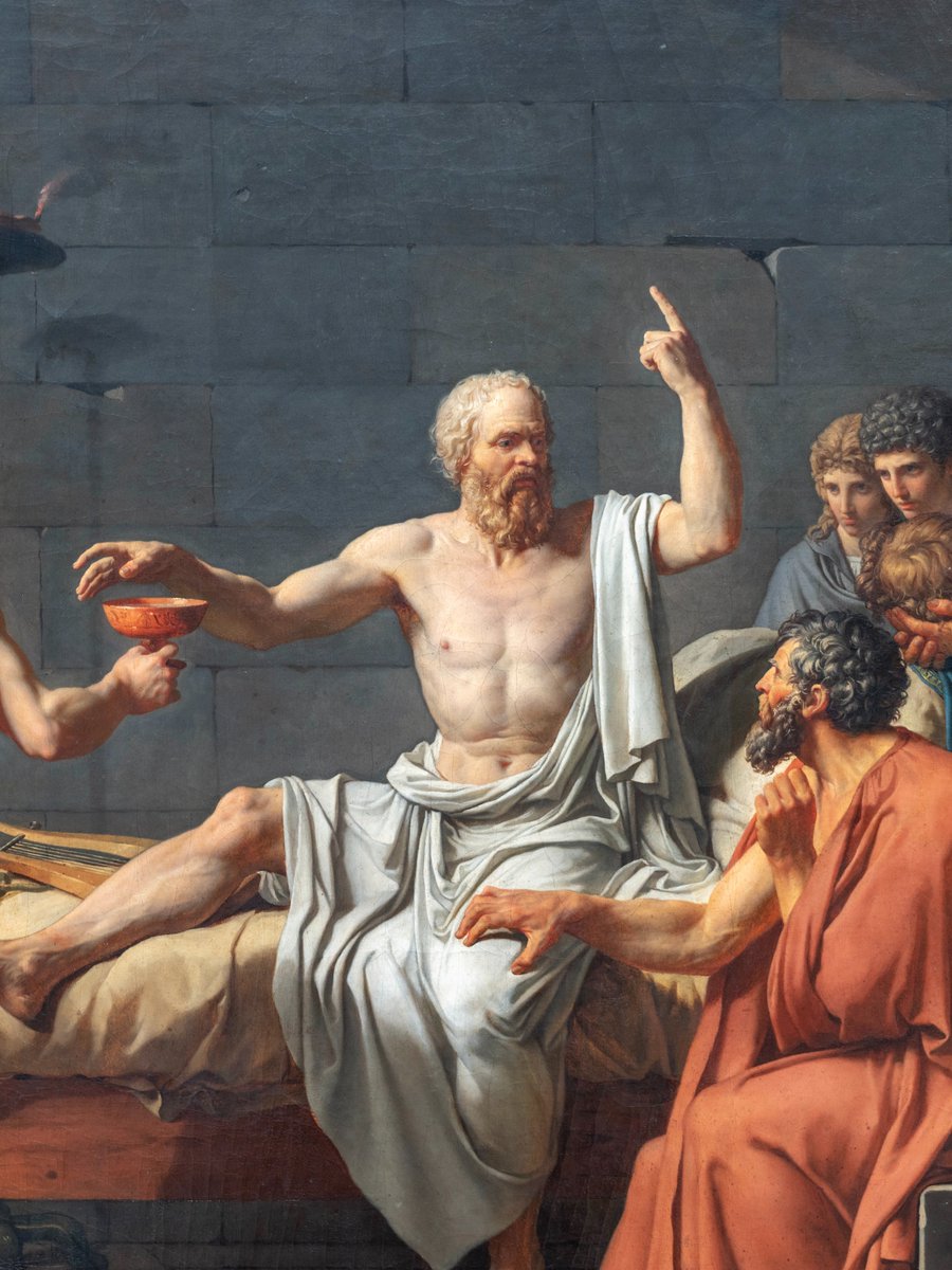 Hoy, en el año 399 a.C., Sócrates fue condenado a muerte por "corromper a la juventud" de Atenas.

¿Qué dijo que era tan peligroso?

Les enseñó a pensar por sí mismos, mediante tres sencillos pasos... (hilo) 🧵