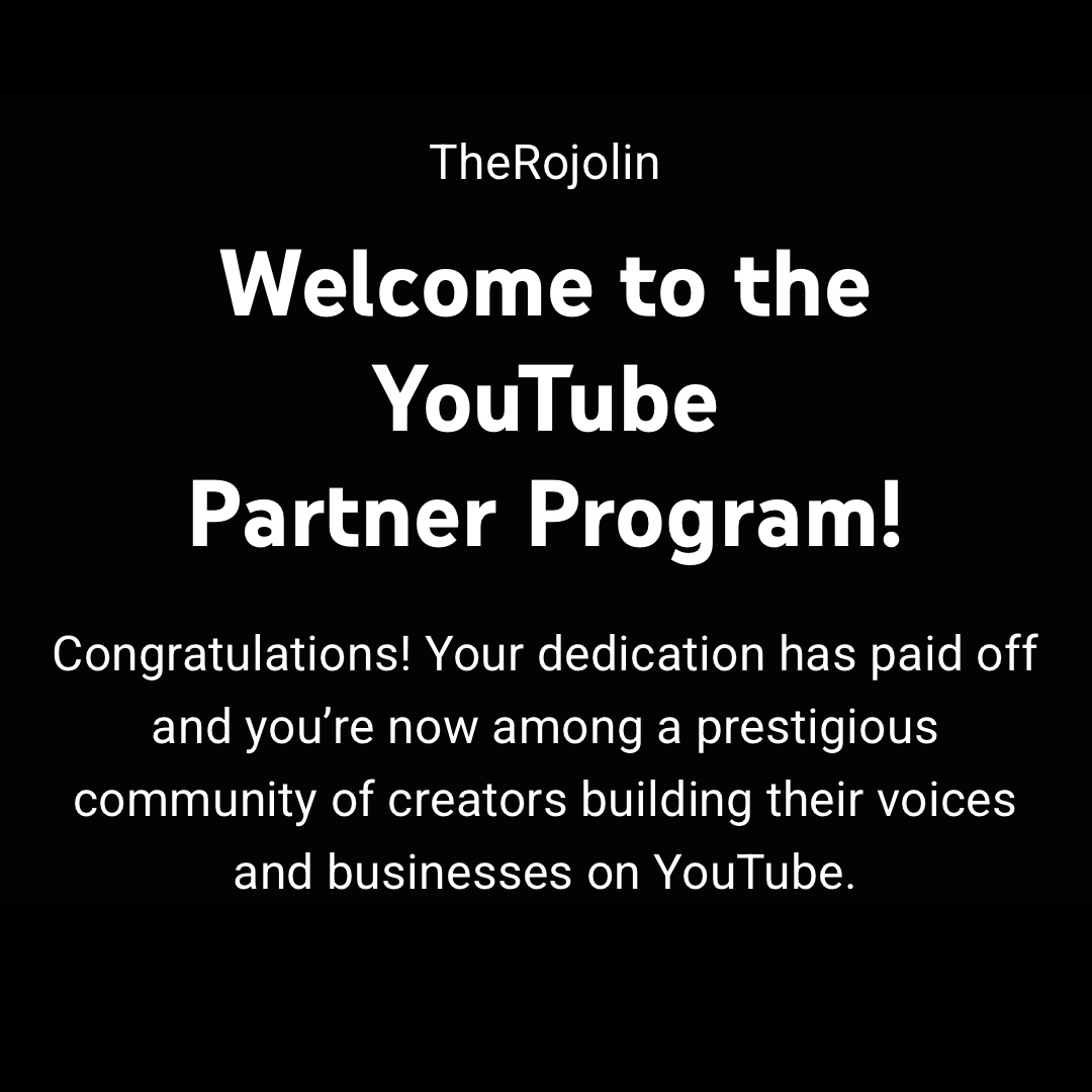 WE FINALLY DID IT! WE ARE OFFICIALLY MONETIZED ON YOUTUBE! 🔥🔥🔥

Thank you all SO MUCH for your support and motivational words! I look forward to the journey ahead of us❤️
