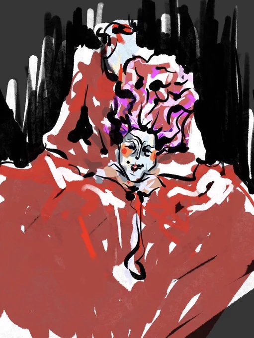 去年パリ五輪の開会式の写真見て、毒々しいな、迫力あるなと思って描いた絵↓
いつもと雰囲気が違うと思います 