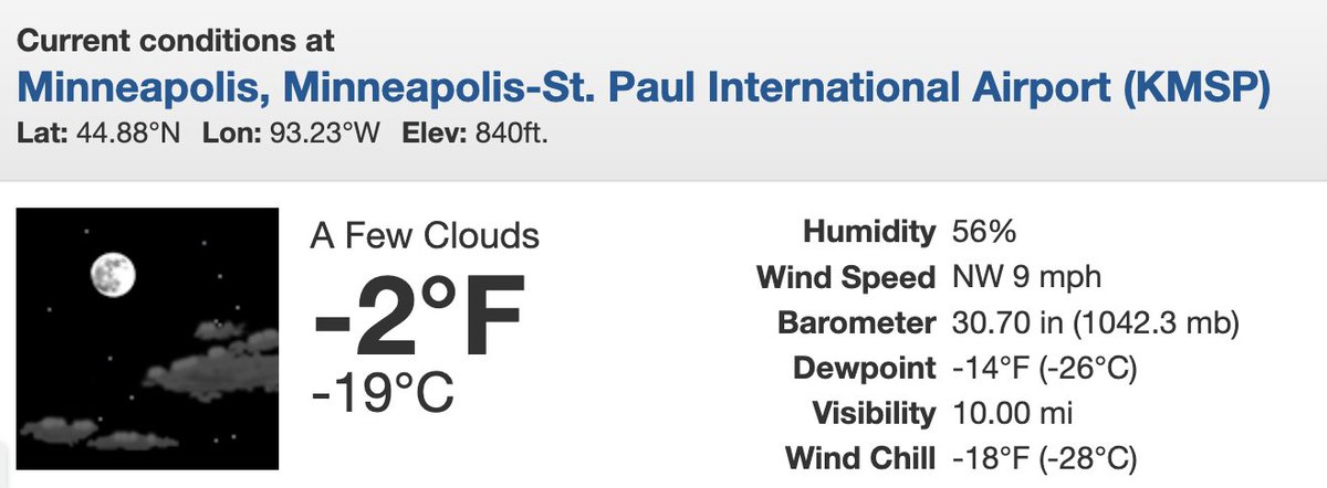 dudeweather's tweet photo. It’s currently two degrees below zero in the Twin Cities.
Two below!
Just like Jeff Tweedy’s old band, Uncle Two-Below!!

#HeyOh
#JeffTweedy https://t.co/iKWkIFfFcE