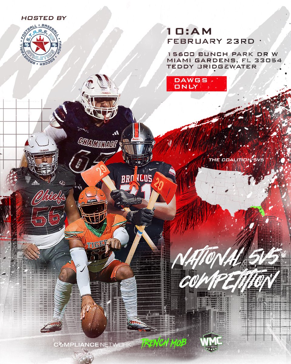 5v5 National Tournament Miami Middle School and High School. February 23rd, Sunday, be there.