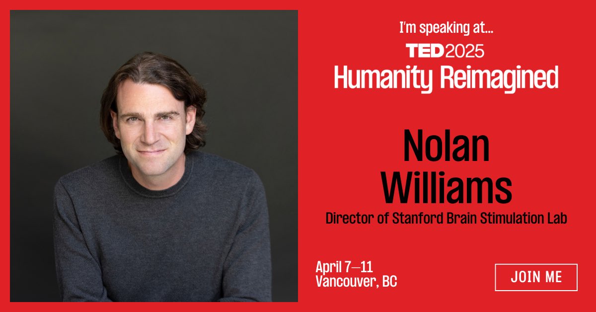 Nolan Williams (@nolanrywilliams) on Twitter photo Honored to share that I will be speaking at @TedTalks #TED2025 "Humanity Reimagined" conference in Vancouver, April 7-11. Looking forward to what will surely be an inspiring week. 
More info here ⬇️ 
conferences.ted.com/ted2025/speake… Honored to share that I will be speaking at @TedTalks #TED2025 "Humanity Reimagined" conference in Vancouver, April 7-11. Looking forward to what will surely be an inspiring week. 
More info here ⬇️ 
conferences.ted.com/ted2025/speake…