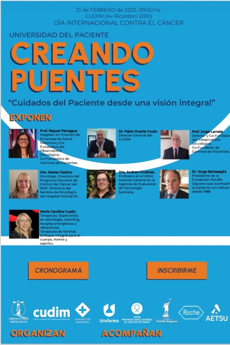 Agradecemos la invitación del Observatorio Oncológico y el CUDIM a participar en la actividad sobre "Cuidados del Paciente" en conmemoración del Día Mundial Contra el Cáncer.