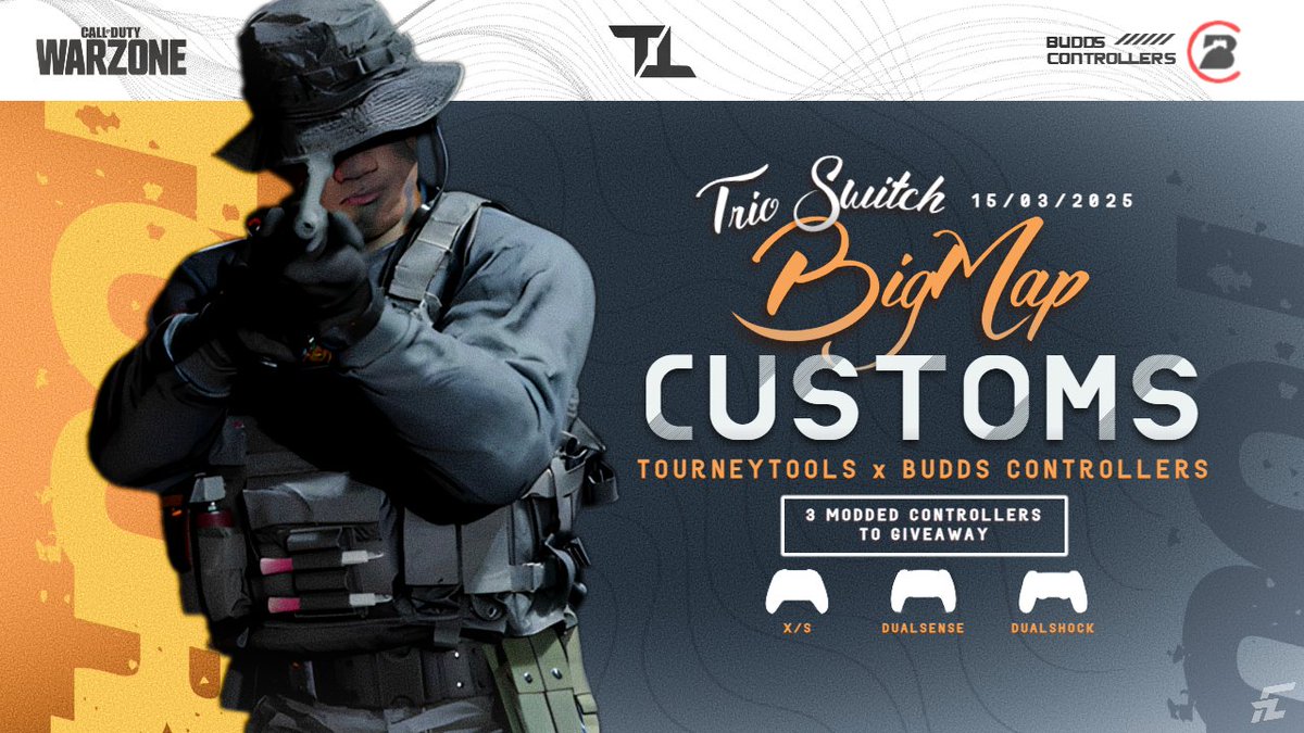 TourneyTools (@tourneytools) on Twitter photo ๐นTRIOS CUSTOM SWITCHAROO (Big Map)
๐
Saturday! 15/03/25
โฐ Going Live 2-3pm AEST
๐ฐ $20 Entry
๐บ๏ธ OCE host, All regions welcome.
๐กWheel spins start from $25.
๐ฎ 3 Modded Controllers Giveaway
Comment for a spot
<a href="/tourneytools/">TourneyTools</a> x @buddscontroller ๐นTRIOS CUSTOM SWITCHAROO (Big Map)
๐
Saturday! 15/03/25
โฐ Going Live 2-3pm AEST
๐ฐ $20 Entry
๐บ๏ธ OCE host, All regions welcome.
๐กWheel spins start from $25.
๐ฎ 3 Modded Controllers Giveaway
Comment for a spot
<a href="/tourneytools/">TourneyTools</a> x @buddscontroller