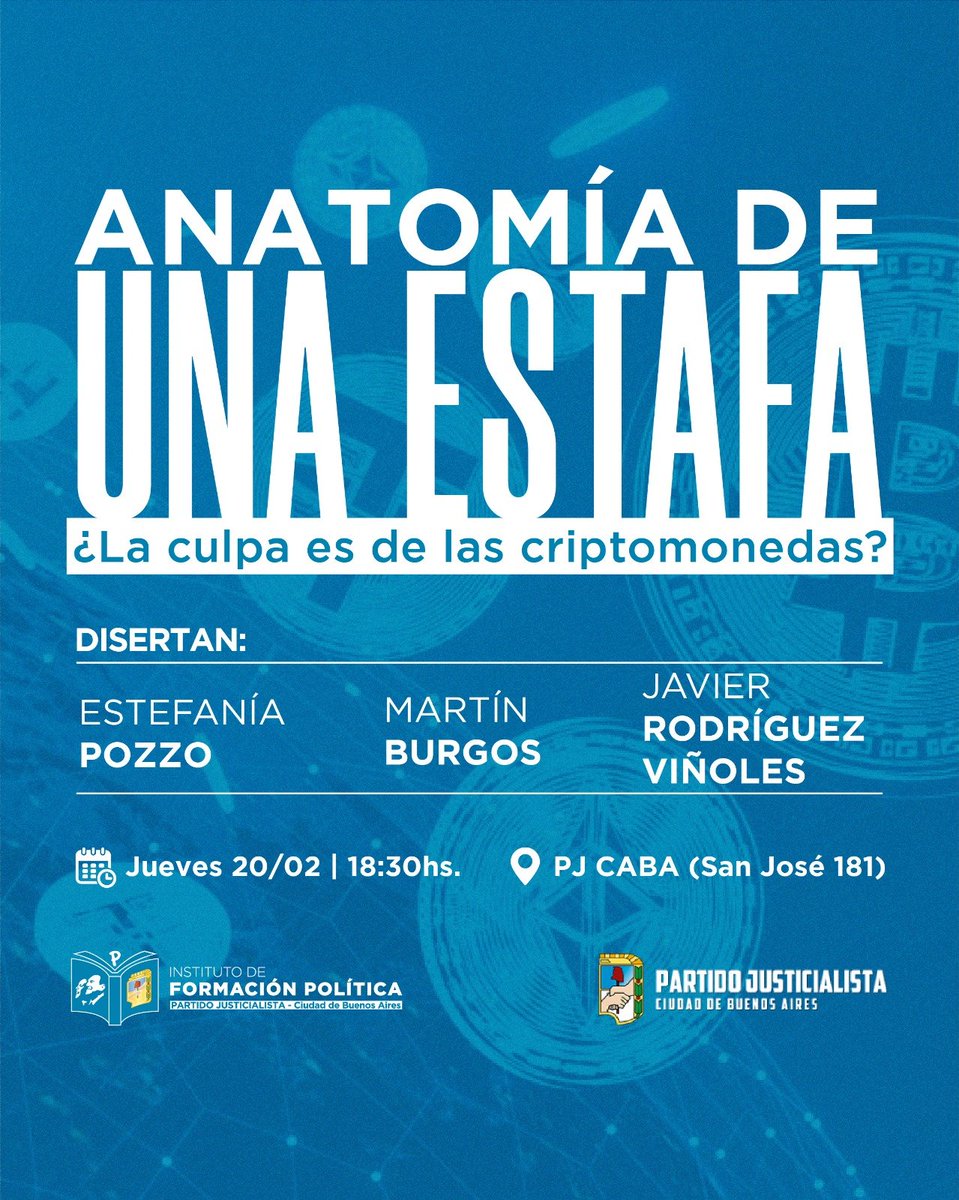 👉 Este jueves 20/02 te contamos todo lo que no sabés del #CRIPTOGATE y la industria cripto, con la presencia de especialistas en la temática 🪙