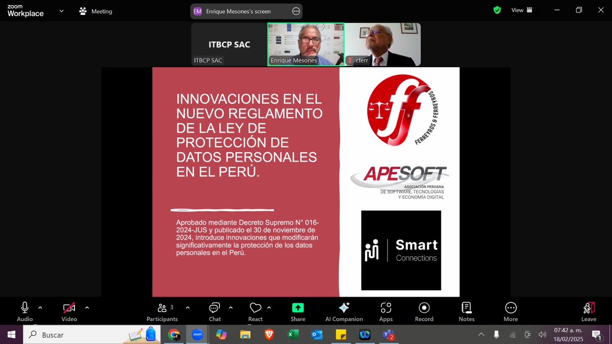 iSmartCon's tweet image. Desayuno Virtual SIN COSTO - &quot;Innovaciones en el Reglamento de la Ley de Protección de Datos Personales&quot;
📍Inscripción Desayuno Virtual – SIN COSTO: 
lnkd.in/e57hn25a
📅 Martes 25/02/25 8AM-9AM
⚠️ Evita multas de hasta S/ 535,000.
🔍 Entra en Vigencia el 30 de Marzo, 2025