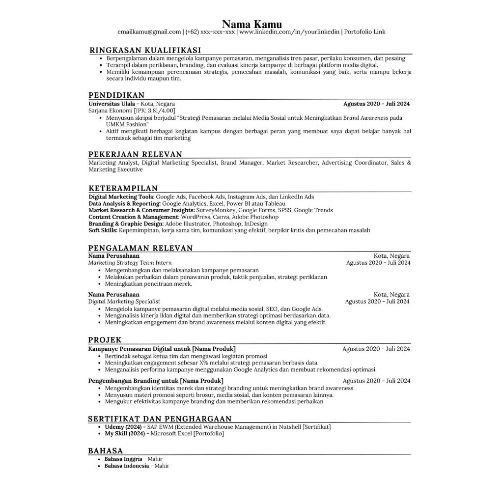 azjimswife's tweet photo. [Template CV ATS in Indonesian] 2
- ukuran A4
- bisa diedit kembali sesuai keinginan

link : https://t.co/VDz83W7Z30

template lain bisa di cek di sini ya, thanks!!
link : https://t.co/JwjBInRRg1

#templatecv
#cvats
#cvatsfriendly 
#zonauangᅠ https://t.co/lTc7Y1XB2J