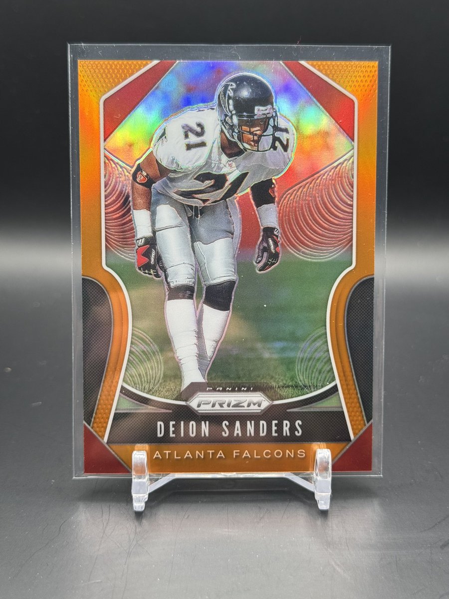 Sorry forgot something. Let’s try this again:

GIVEAWAY‼️

Deion Sanders 2019 Orange Prizm /249

All you have to do to enter is:
Follow <a href="/JordanBen22/">Jordan B</a> 
Like and RT

I’ll be choosing the winner Friday night. Good luck!