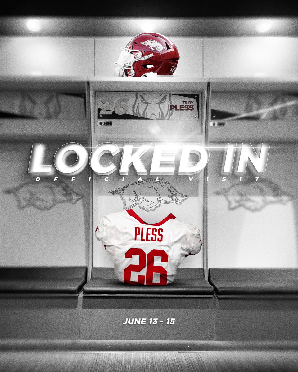 Troy Pless (@troy_pless) on Twitter photo Locked in for my OV, Excited to be in <a href="/RazorbackFB/">Arkansas Razorback Football</a> <a href="/CoachSamPittman/">Coach Sam Pittman</a> <a href="/CoachMateos/">Eric Mateos 🐗</a> <a href="/ArRecruitingGuy/">Richard Davenport</a> <a href="/ShoeWolfPack/">Shoemaker Football</a> <a href="/SHSCoachForeman/">Coach Foreman</a> <a href="/Alijawon2/">Alijawon White</a> Locked in for my OV, Excited to be in <a href="/RazorbackFB/">Arkansas Razorback Football</a> <a href="/CoachSamPittman/">Coach Sam Pittman</a> <a href="/CoachMateos/">Eric Mateos 🐗</a> <a href="/ArRecruitingGuy/">Richard Davenport</a> <a href="/ShoeWolfPack/">Shoemaker Football</a> <a href="/SHSCoachForeman/">Coach Foreman</a> <a href="/Alijawon2/">Alijawon White</a>