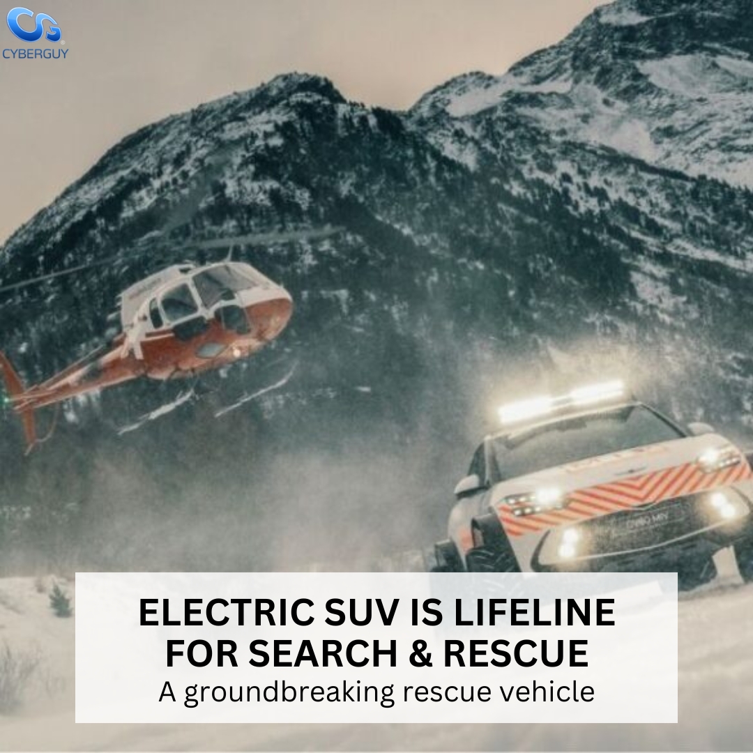cyberguy's tweet image. Genesis reveals the GV60 Mountain Intervention Vehicle! ❄️⚡ An electric rescue concept with snow tracks built for extreme missions. 

Learn more here: cyberguy.com/automobile/ele…

#GenesisGV60 #EVInnovation #RescueTech #OffRoadAdventure #ExtremeMissions