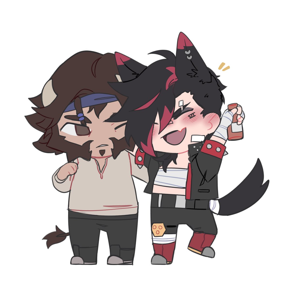 Gr_immi's tweet photo. More quick doodles. A little too much to drink for the wolf in yearning.

#arcane #vi #pitfightervi #lorris #caitvi #humor #grimmi #violet #caitlyn #kiramman #wolf #mongoose https://t.co/nRNr8CSmjA
