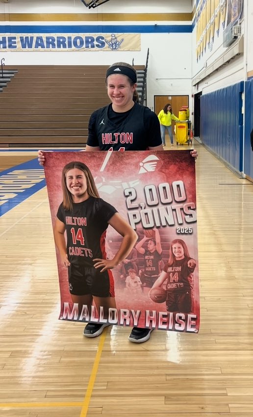 Congratulations to Mallory Heise.  She crossed the 2,000-point plateau tonight in a 33-point effort.