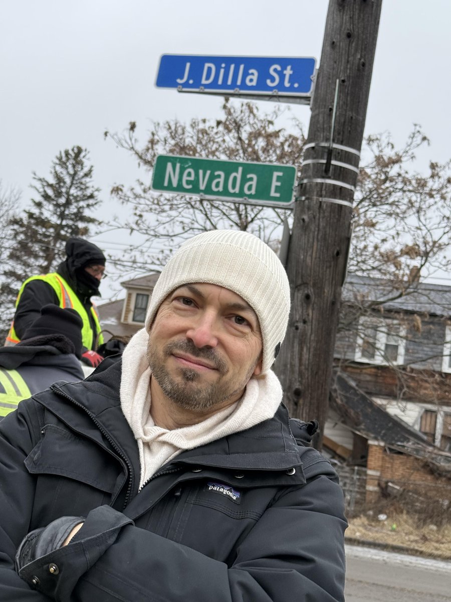 Clive Davis Institute (@clivedavisinst) on Twitter photo The Clive Davis Institute celebrates the dedication + unveiling of J DILLA STREET in Detroit. CDI professor <a href="/dancharnas/">Dan Charnas</a> (author of “Dilla Time") + adjunct professors <a href="/KarriemRiggins/">Karriem Riggins</a> + <a href="/questlove/">?st</a> led a campaign along with Dilla’s daughters to rename E Nevada St to J. Dilla Street. The Clive Davis Institute celebrates the dedication + unveiling of J DILLA STREET in Detroit. CDI professor <a href="/dancharnas/">Dan Charnas</a> (author of “Dilla Time") + adjunct professors <a href="/KarriemRiggins/">Karriem Riggins</a> + <a href="/questlove/">?st</a> led a campaign along with Dilla’s daughters to rename E Nevada St to J. Dilla Street.