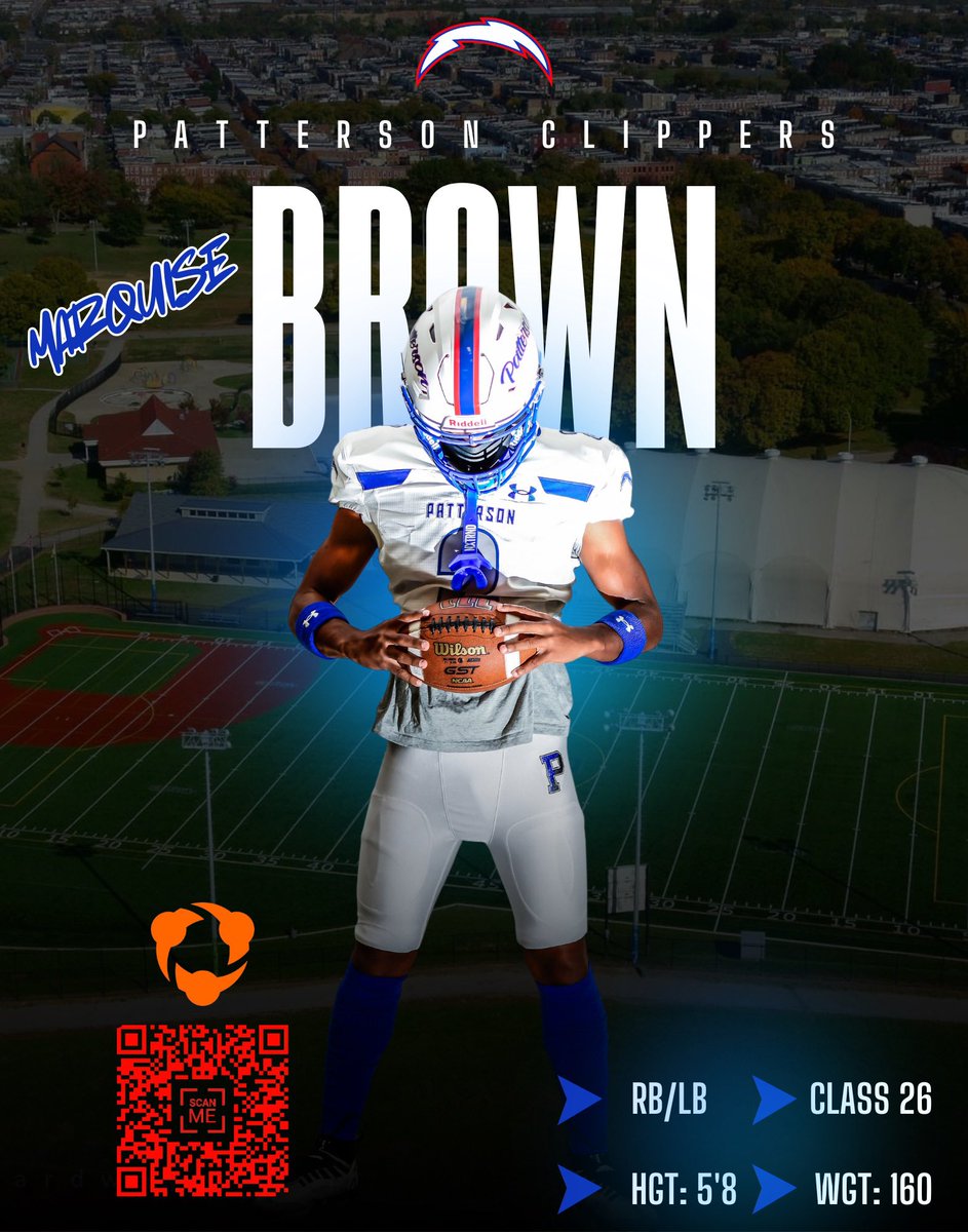 Elwood S. Townsend (@coach_ewood) on Twitter photo ๐ง๐พโ๐:ย 2๏ธโฃ0๏ธโฃ2๏ธโฃ6๏ธโฃ
๐: RB/Slot
๐ฃ: Marquise Brown
๐: 5โ7 160
๐: GPA: 3.0
๐ฅ: hudl.com/video/3/199883โฆ
๐ง: brownmarquise993@gmail.com
๐ค: <a href="/quisexx2/">Marquise Brown</a>
๐ซ: Patterson HS (Baltimore, MD) ๐ง๐พโ๐:ย 2๏ธโฃ0๏ธโฃ2๏ธโฃ6๏ธโฃ
๐: RB/Slot
๐ฃ: Marquise Brown
๐: 5โ7 160
๐: GPA: 3.0
๐ฅ: hudl.com/video/3/199883โฆ
๐ง: brownmarquise993@gmail.com
๐ค: <a href="/quisexx2/">Marquise Brown</a>
๐ซ: Patterson HS (Baltimore, MD)
