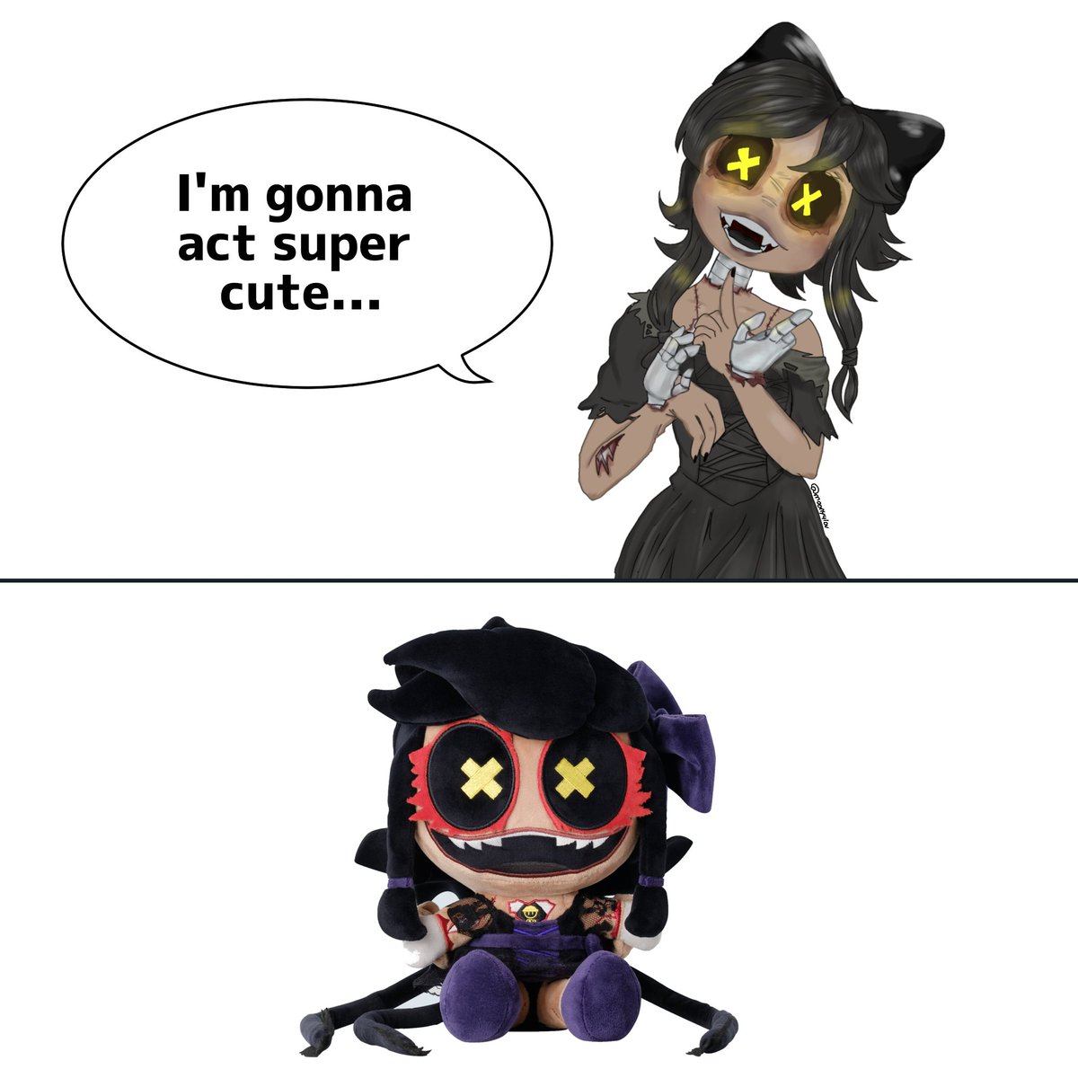 Moony4lov's tweet photo. Un meme de mi cosplayer favorita #murderdronescyn #murderdronesfanart https://t.co/JMvobGb6vl