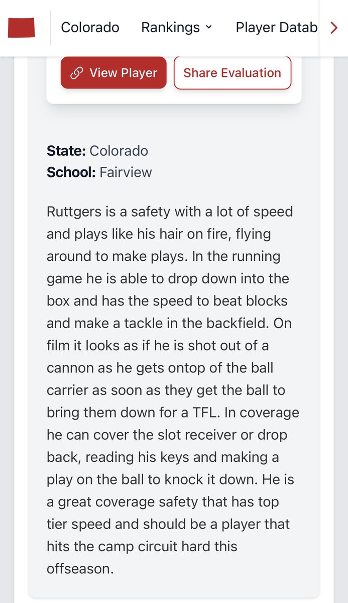Sebastian Ruttgers (@sebastian_rutt2) on Twitter photo Thank you for the words <a href="/RobertLDavisIV/">RobertLDavisIV</a> shared about me in the <a href="/PrepRedzoneCO/">Prep Redzone Colorado</a> article about DBs you must know!
<a href="/PrepZoneCO/">PrepzoneCO</a> <a href="/PlaymakerCorner/">Playmaker’s Corner</a> <a href="/d5performance/">deltafiveperformance</a> <a href="/CoachAK_Power/">Alex Kelley</a> Thank you for the words <a href="/RobertLDavisIV/">RobertLDavisIV</a> shared about me in the <a href="/PrepRedzoneCO/">Prep Redzone Colorado</a> article about DBs you must know!
<a href="/PrepZoneCO/">PrepzoneCO</a> <a href="/PlaymakerCorner/">Playmaker’s Corner</a> <a href="/d5performance/">deltafiveperformance</a> <a href="/CoachAK_Power/">Alex Kelley</a>