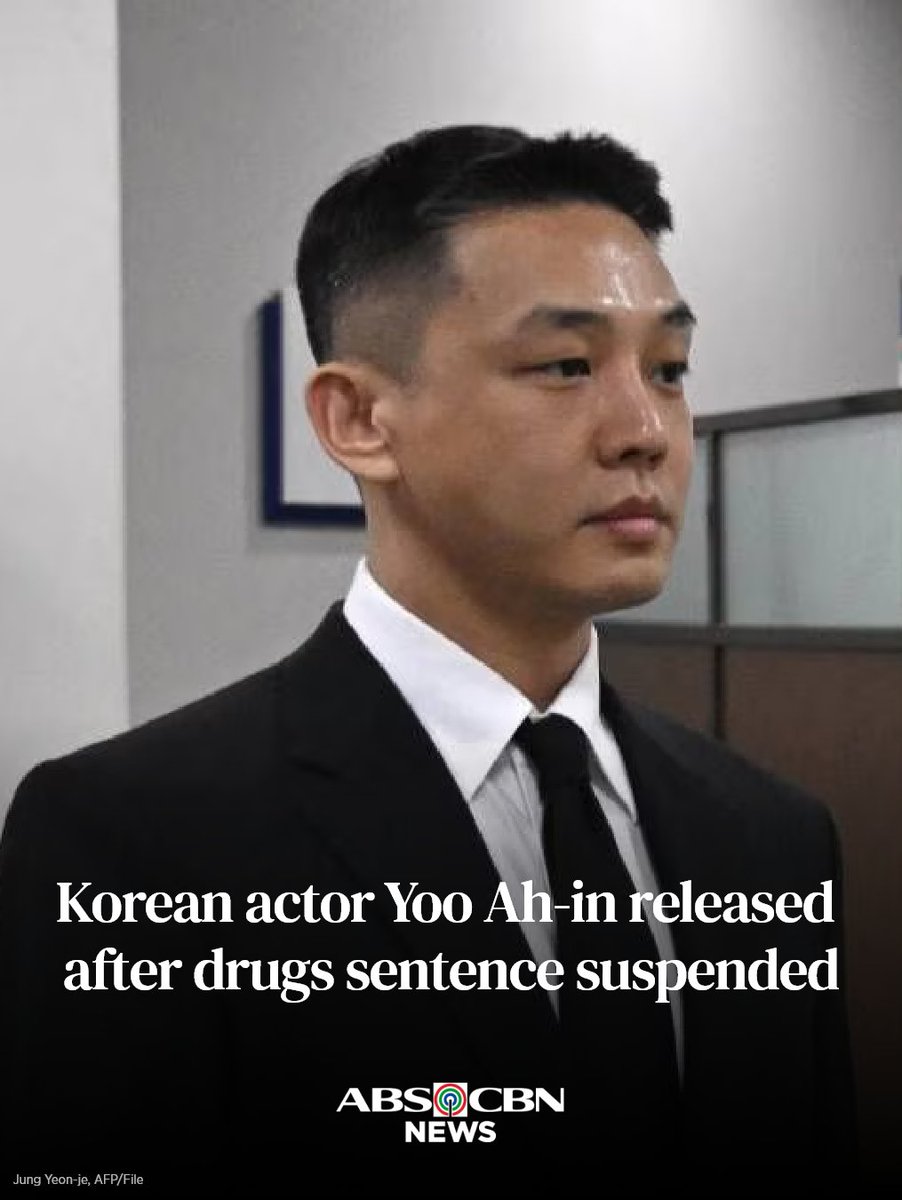 South Korean actor Yoo Ah-in was released from prison after his one-year  drug sentence, which was suspended by a higher court that deemed the  initial ruling \, image size:902x1200
