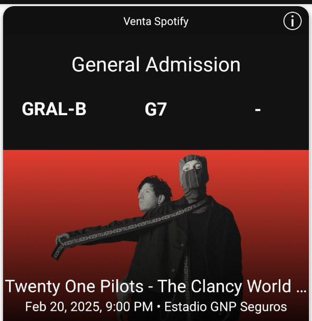 jesseastronautj's tweet photo. Hola! Vendo boleto en gral B para el concierto de CDMX, ya que conseguí en gral A(: 

#top #TwentyØnePilots https://t.co/sgAPnXVC4m