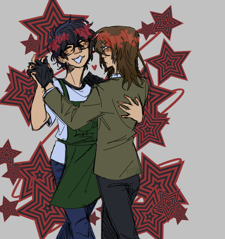 jokrp5's tweet photo. i like drawing akechi as the one blushing harder #shuake https://t.co/HuP7FKbd06