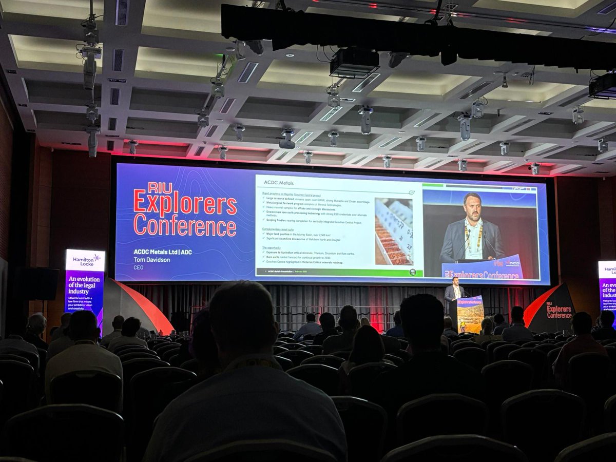 ACDC Metals (@acdcmetals) on Twitter photo What an action-packed first day at the #RIUExplorers Conference in Fremantle! @ACDCMetals is geared up for another big day.
CEO Tom Davidson’s presentation was a huge success, drawing a full house.
Missed it? Swing by booth #63 for a chat.
$ADC <a href="/VEvents_RIU/">Vertical Events</a> #criticalminerals What an action-packed first day at the #RIUExplorers Conference in Fremantle! @ACDCMetals is geared up for another big day.
CEO Tom Davidson’s presentation was a huge success, drawing a full house.
Missed it? Swing by booth #63 for a chat.
$ADC <a href="/VEvents_RIU/">Vertical Events</a> #criticalminerals