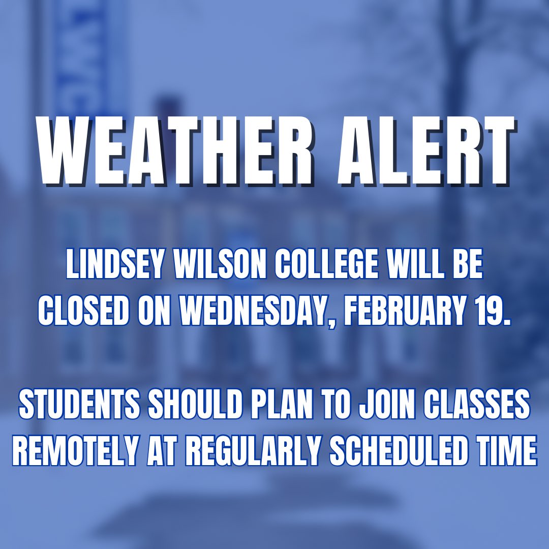 URGENT: Due to impending weather, LWC will be closed Wednesday, February 19. Students should plan to join classes remotely at regularly scheduled time. 

Only designated employees will report to campus. All other staff will work remotely. 

Stay safe and warm, Blue Raiders!