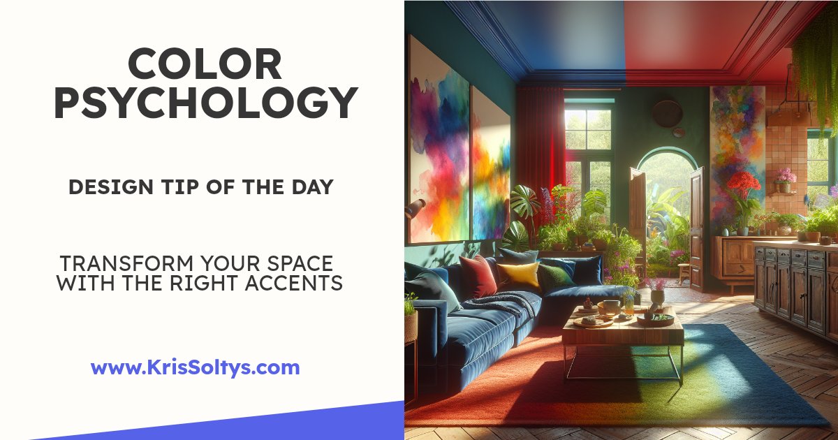 KrisSoltysRE's tweet image. Create a home that speaks to your soul by mastering the art of color psychology. With the right decor accents, turn any room into a haven of peace or a hub of activity. Discover how to balance hue and harmony in your spaces. #ColorBalance #InteriorVibe #FeelGoodSpaces