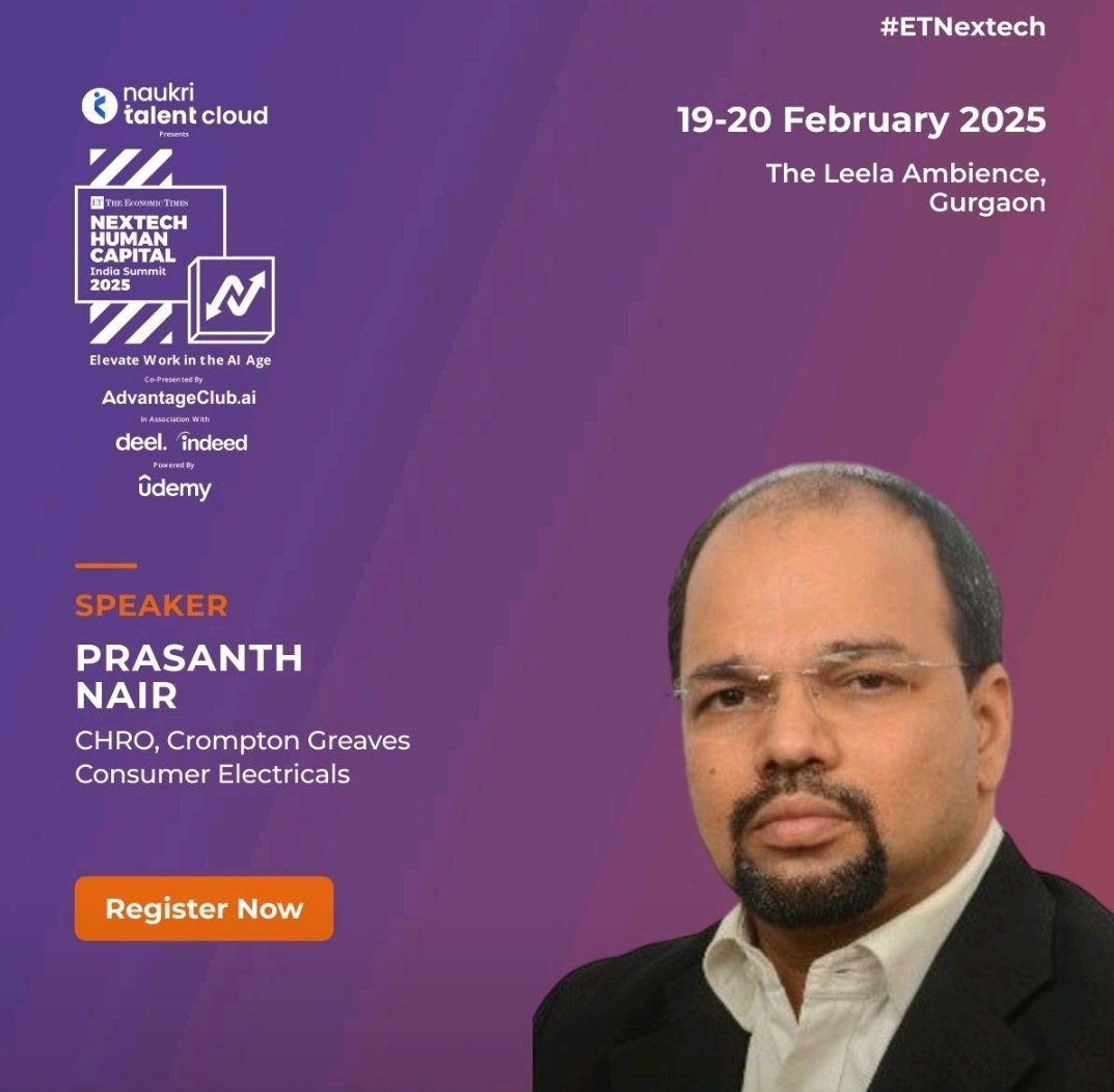 DPrasanthNair's tweet photo. #ETNextech 
Happy to be speaking at @ETHrWorld Next Tech Conference 
@Yasminetaj https://t.co/rhU5SjJ3sa