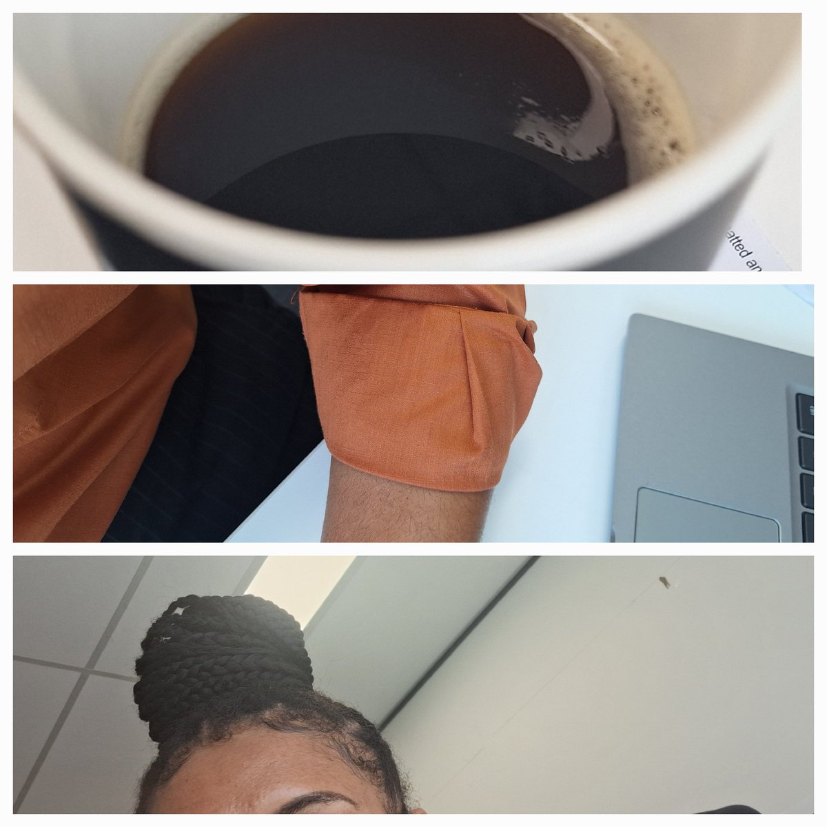 Signs that I did not come to play with you hoes: coffee, hella black, sleeves rolled up, hair in a bun.