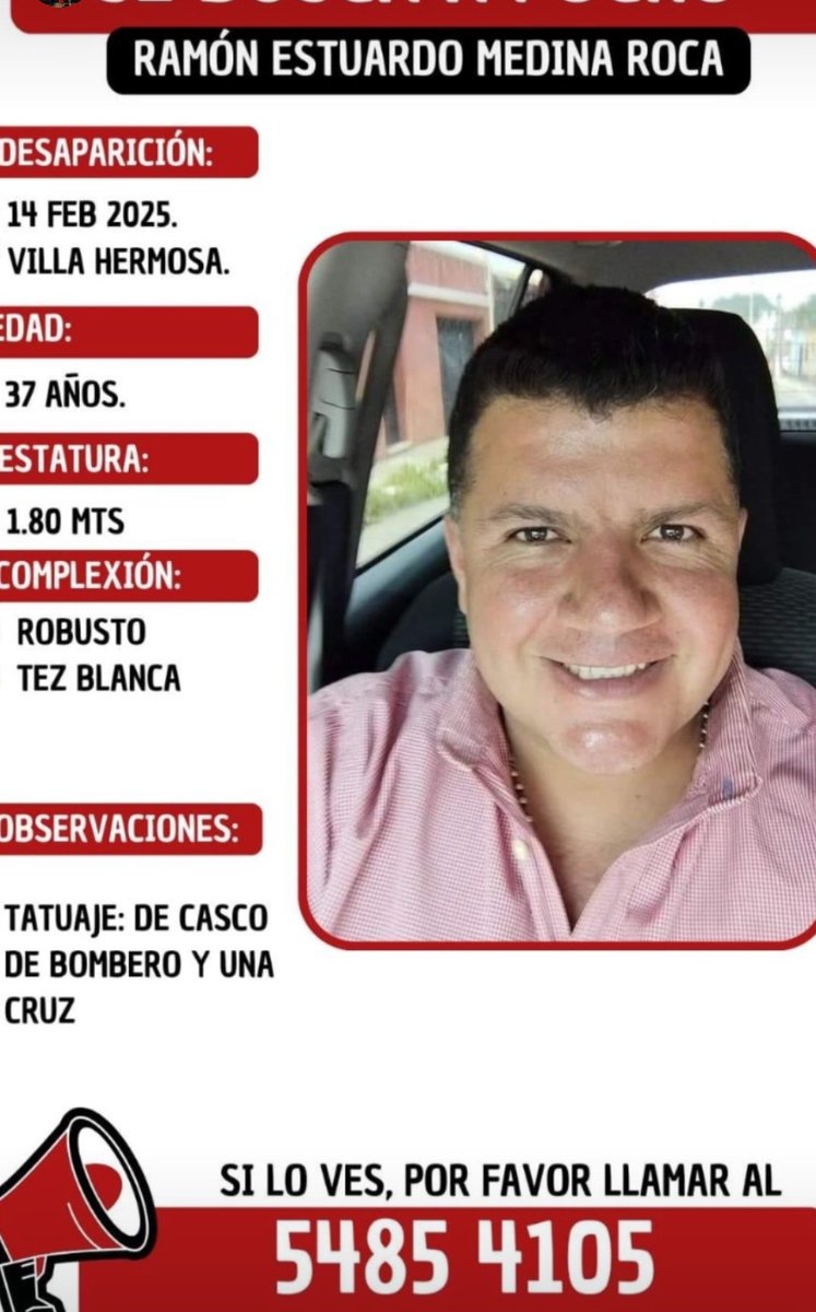 DESAPARECIDO:

Ramon Estuardo Medina Roca,  desapareció el 14 de Febrero.

Es también conocido como "Pocho" y es integrante de Bomberos Municipales.