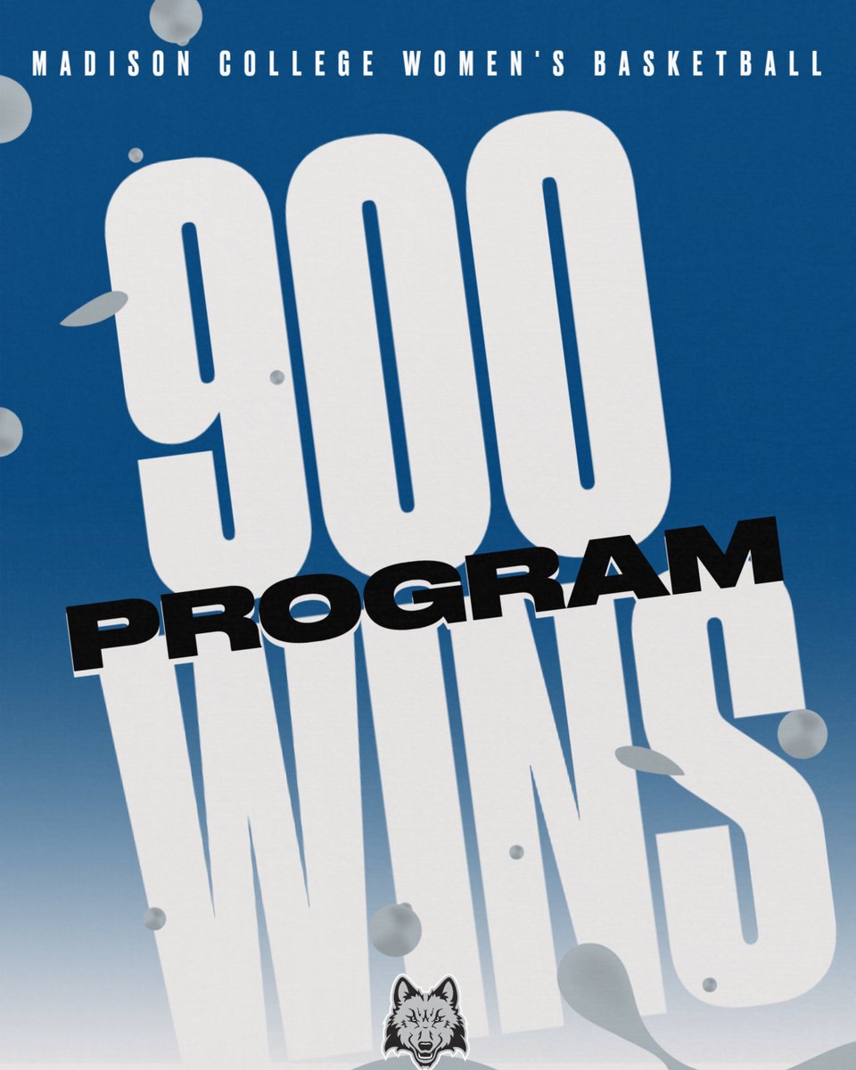 PackWBB's tweet photo. 900 Program Wins for Madison College Women's Basketball 💙🐺

#HERstory // #OurNextChapter // #WolfPack https://t.co/v2T8x2vZP6